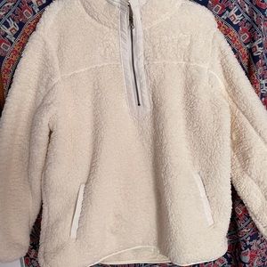 White Sherpa quarter zip